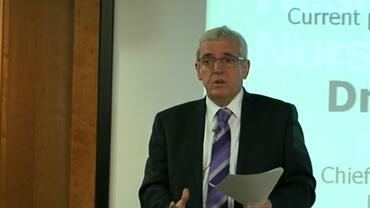 Chief Executive of the RCN, Dr Peter Carter, addressing delegates at Reshaping the Nursing Workforce