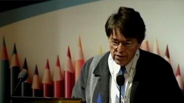 Roger-Francois Gauthier addresses delegates at the Learning Comes First conference