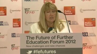 Dr Susan Pember OBE, discussing 'New challenges and new chances in FE'