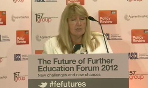 Dr Susan Pember OBE, discussing 'New challenges and new chances in FE'